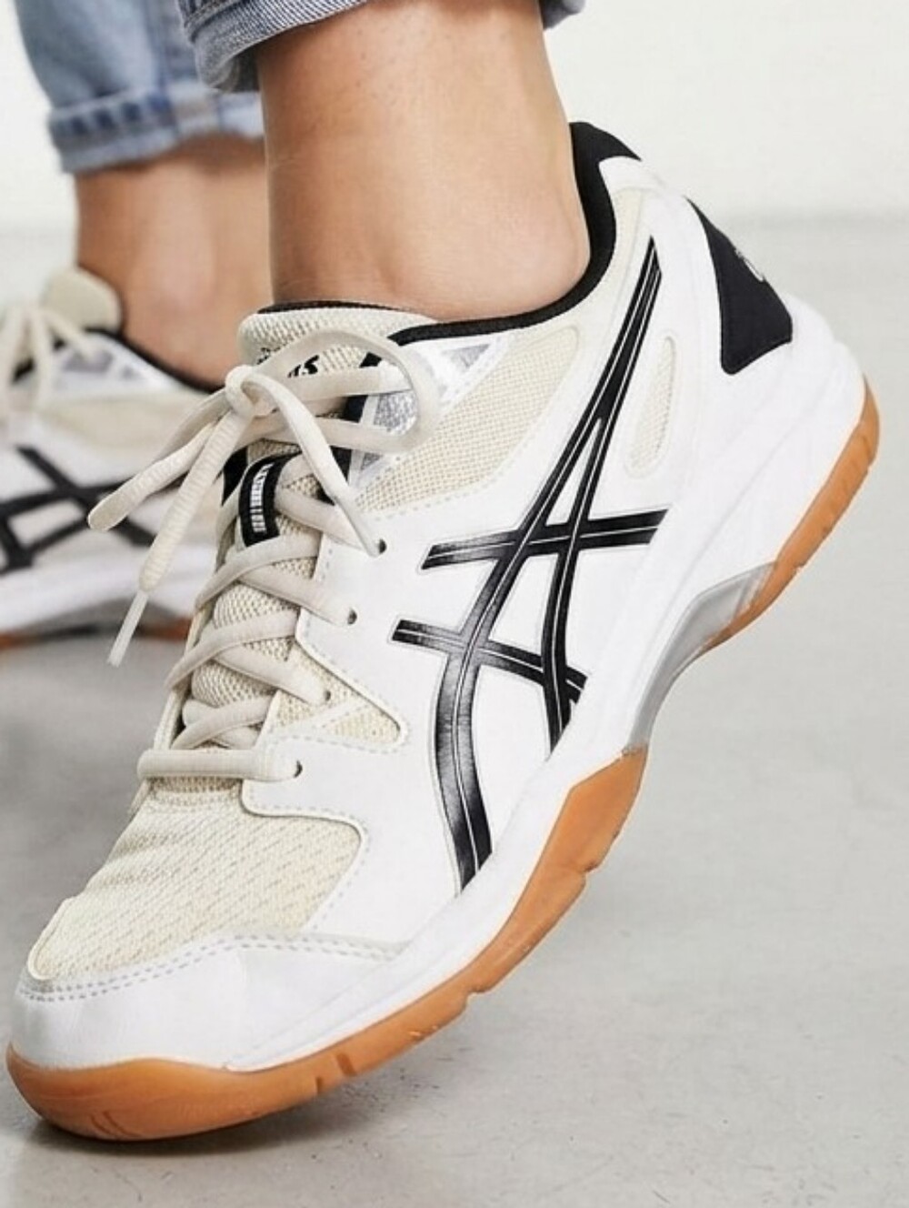 Asics Gel-Rocket White Black Court Shoes Women's 8.5 Sporty Athleisure Active